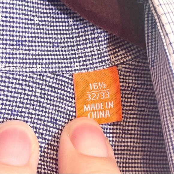 Tallia Mens Cotton Plaid Collared Slim Fit Button Down Shirt Size 16.5-32/33 - Picture 9 of 13